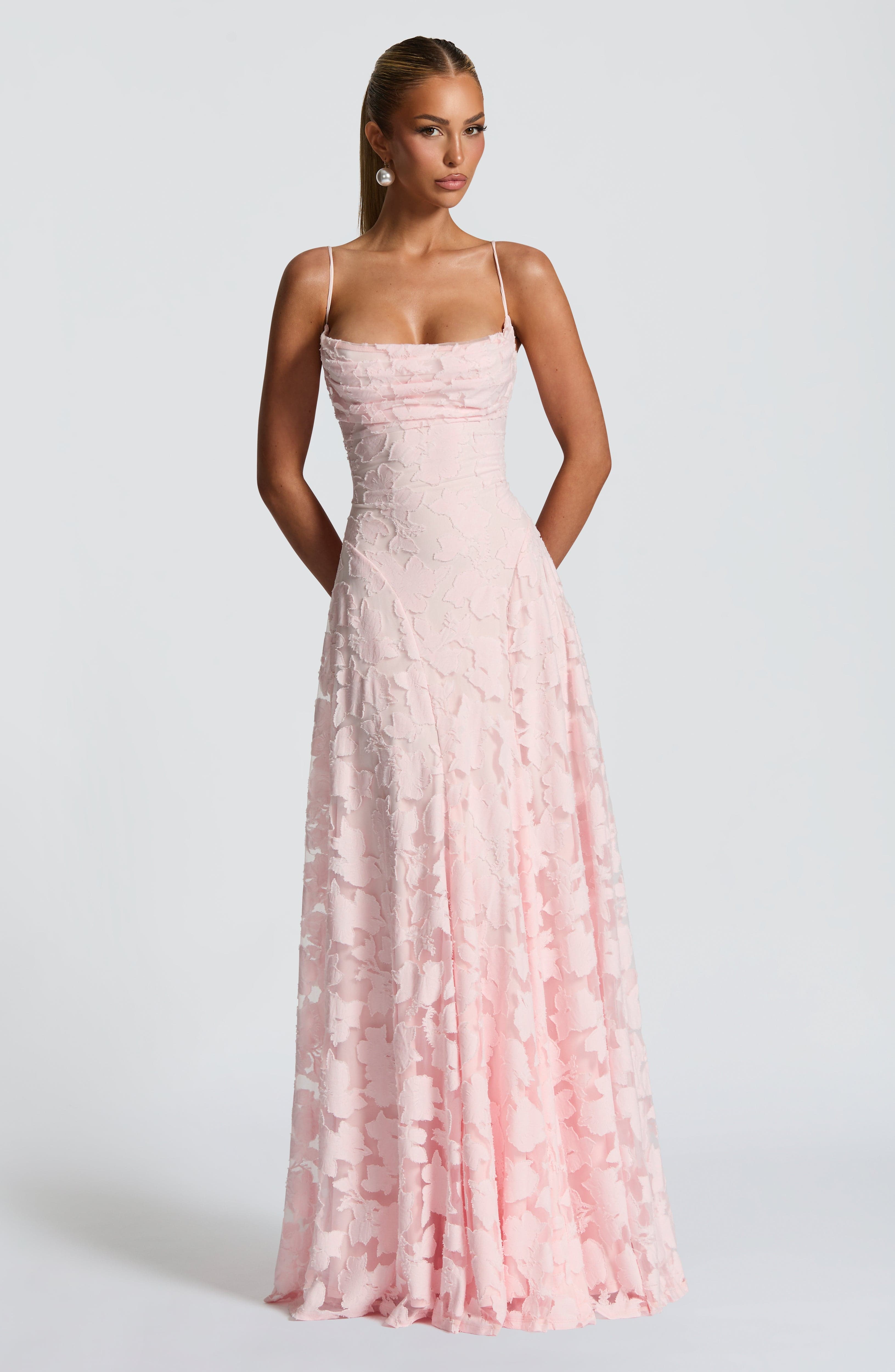 Arden Lane | Long Dress with a Lace Corset