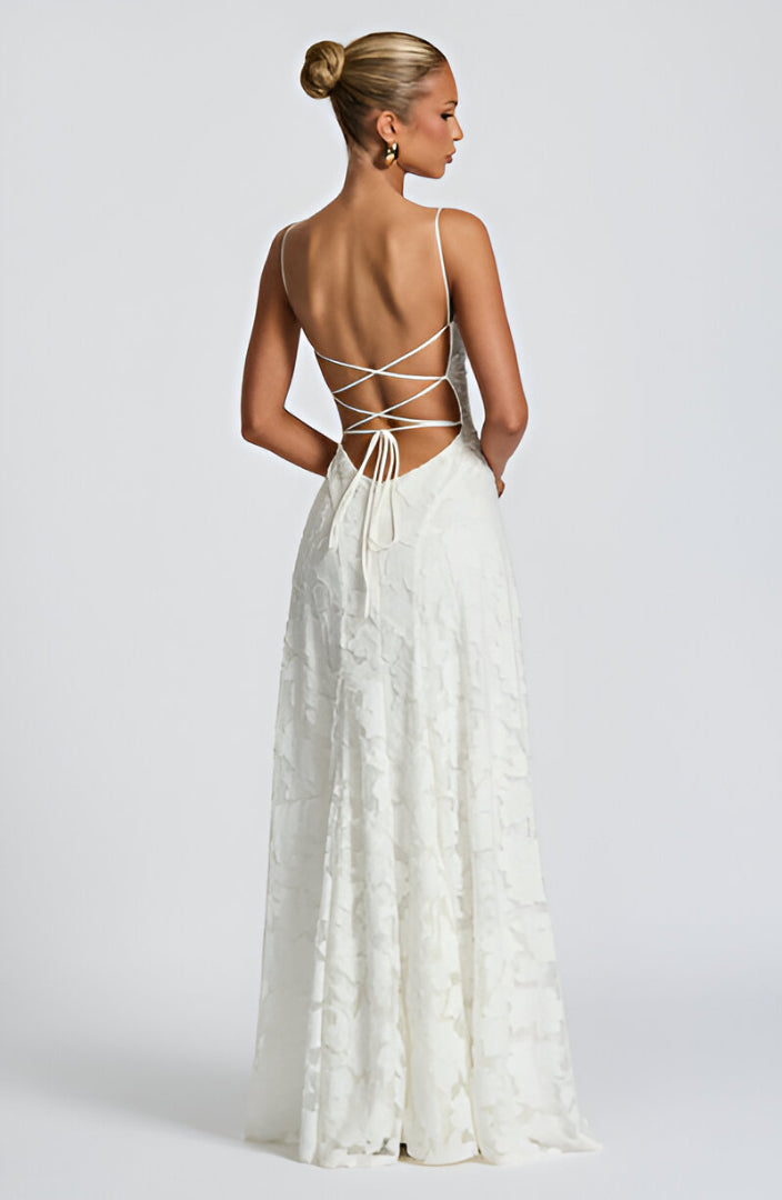 Arden Lane | Long Dress with a Lace Corset